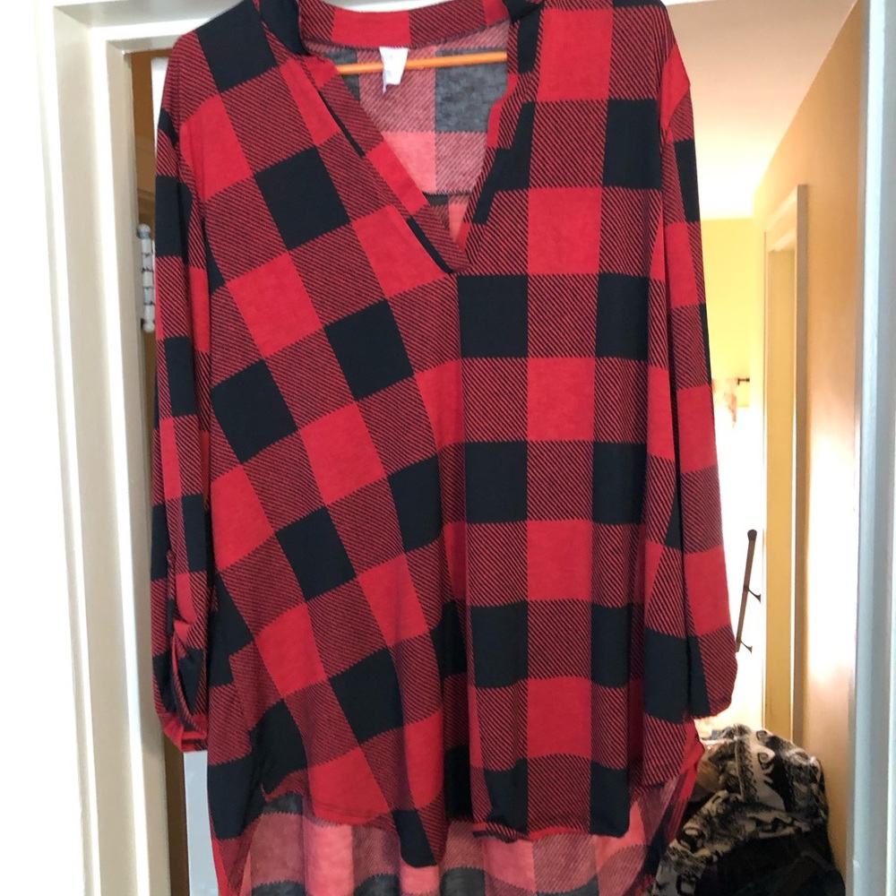 Red and Black Buffalo Plaid Tunic